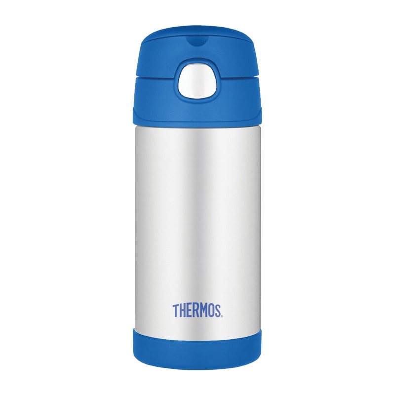 Thermos dětská termoska s brčkem - modrá/poutko