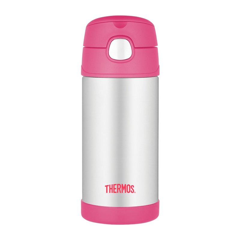 Thermos dětská termoska s brčkem - růžová/poutko